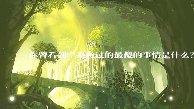 你曾看到空乘做过的最傻的事情是什么？
